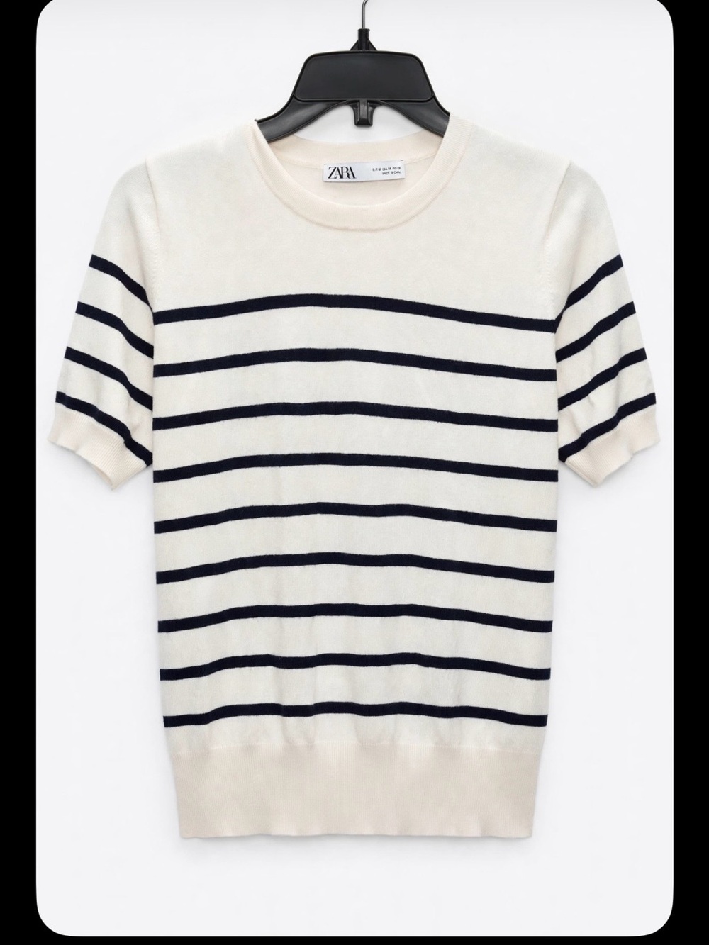 Zara Striped Short Sleeve Knit Top M / Tricot Marinière Rayé M